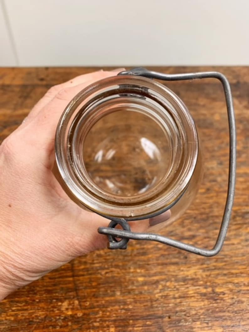 Vintage Clear Glass Half Gallon Jar Jug Milk Bottle With Wire Etsy