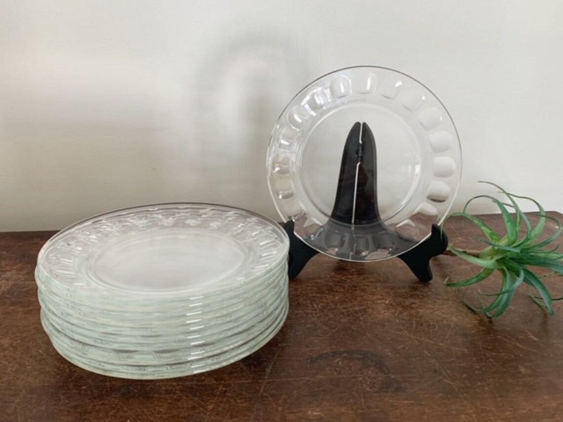 Vintage Clear Glass Dessert Plates Set of 12 Arcoroc Glass Etsy