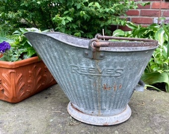 Vintage Fireplace Bucket Metal Ash Scuttle Bucket Coal Bucket