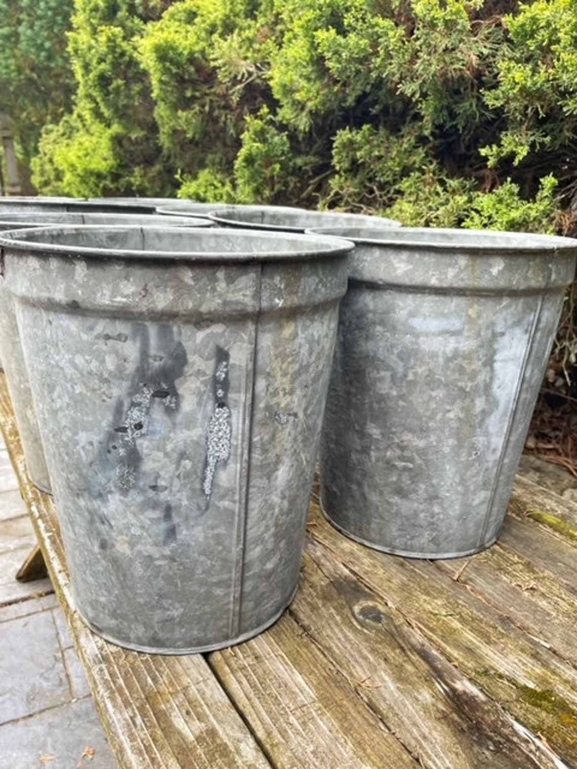 Vintage Sap Bucket Tall Galvanized Metal Maple Sap Pail Etsy