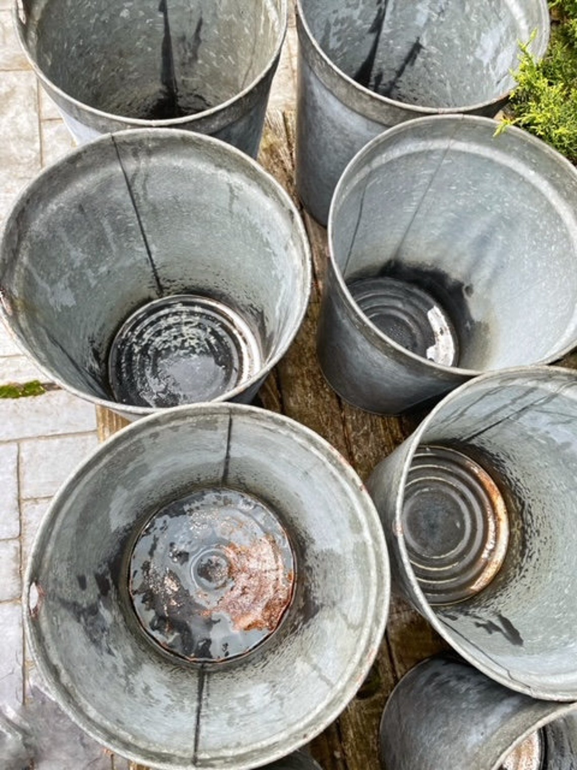 Vintage Sap Bucket Tall Galvanized Metal Maple Sap Pail Etsy