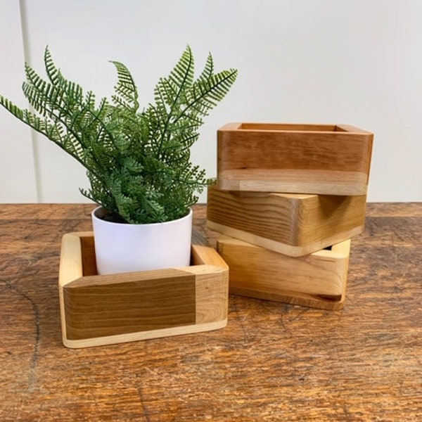 Handmade Reclaimed Wood Box Catchall Valet Plant Box