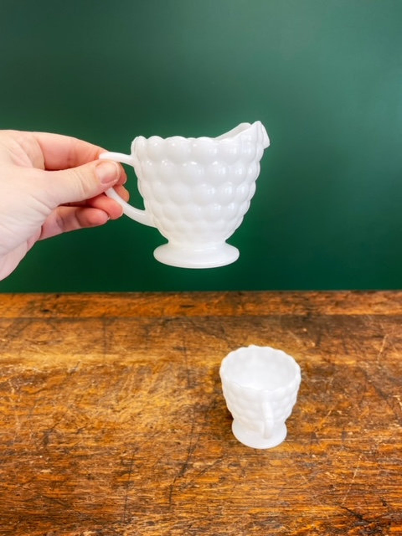 Vintage Milk Glass Sugar and Creamer Set Tea Party Etsy