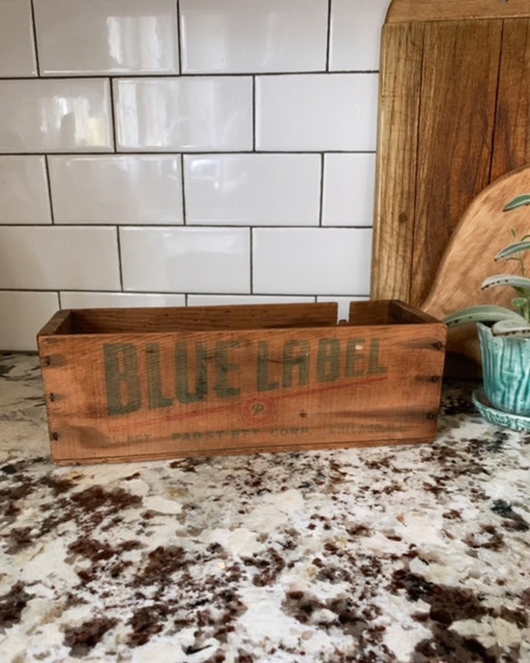 Large Vintage Wooden Cheese Box 5 LB Blue Label Cheese Box - Etsy