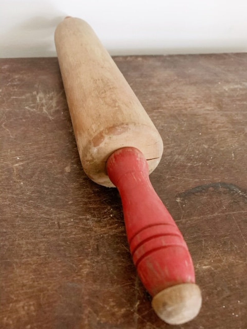Vintage Wood Pastry Roller Rolling Pin Baking Tools Etsy