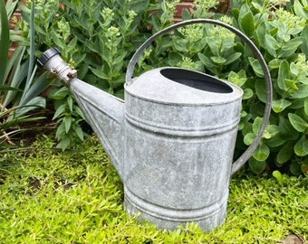 Large Vintage Galvanized Metal Watering Can