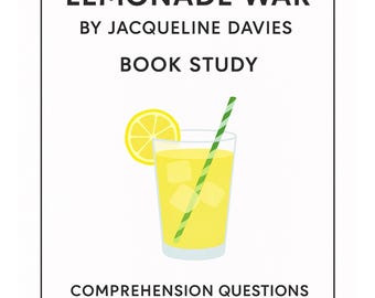 The Lemonade War Book Study | Novel Unit with Comprehension Questions and Final Test