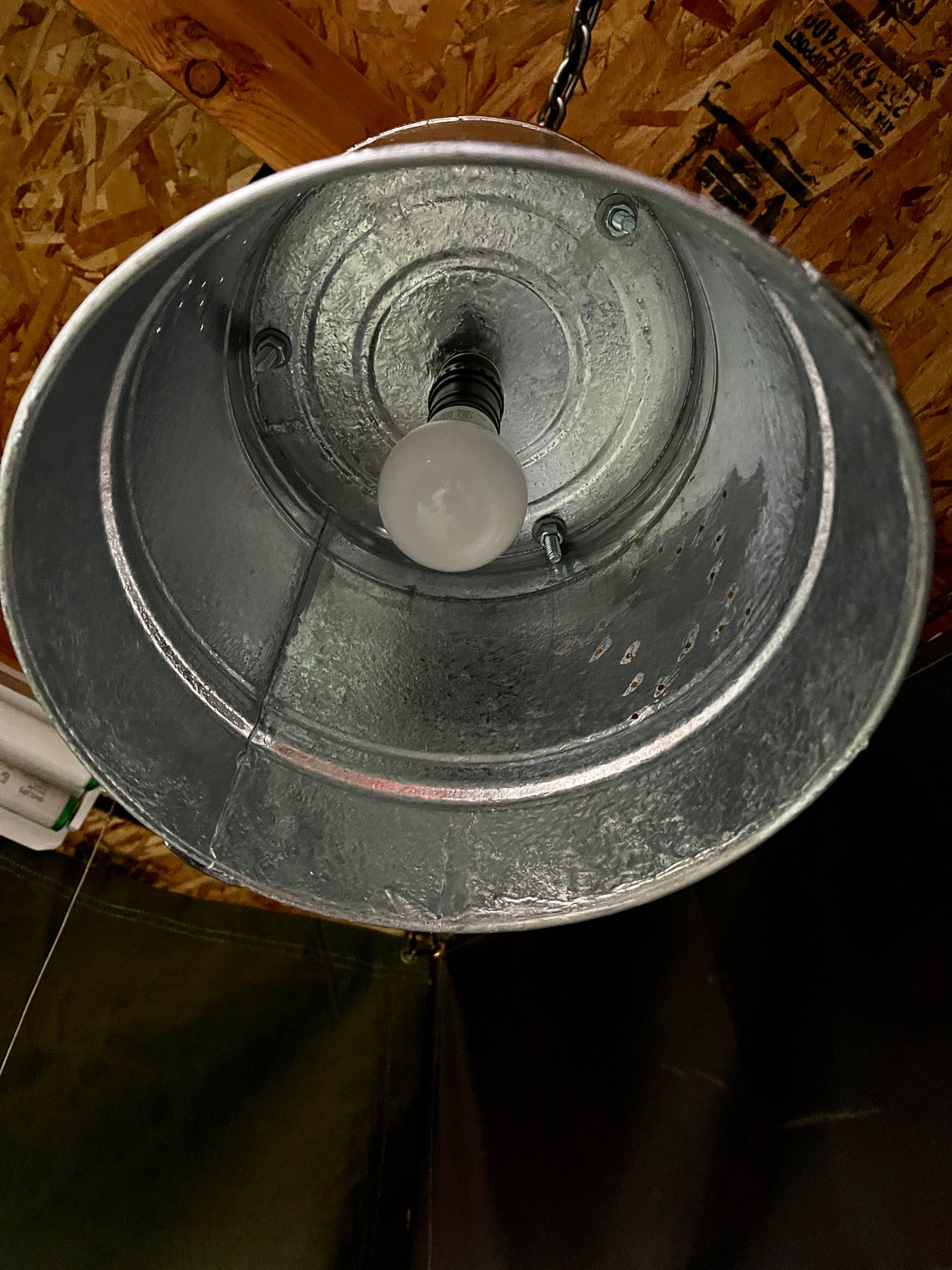 Galvanized Bucket Hanging Lamp Etsy