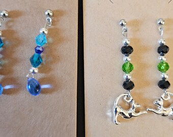 Pendientes colgantes de cristal