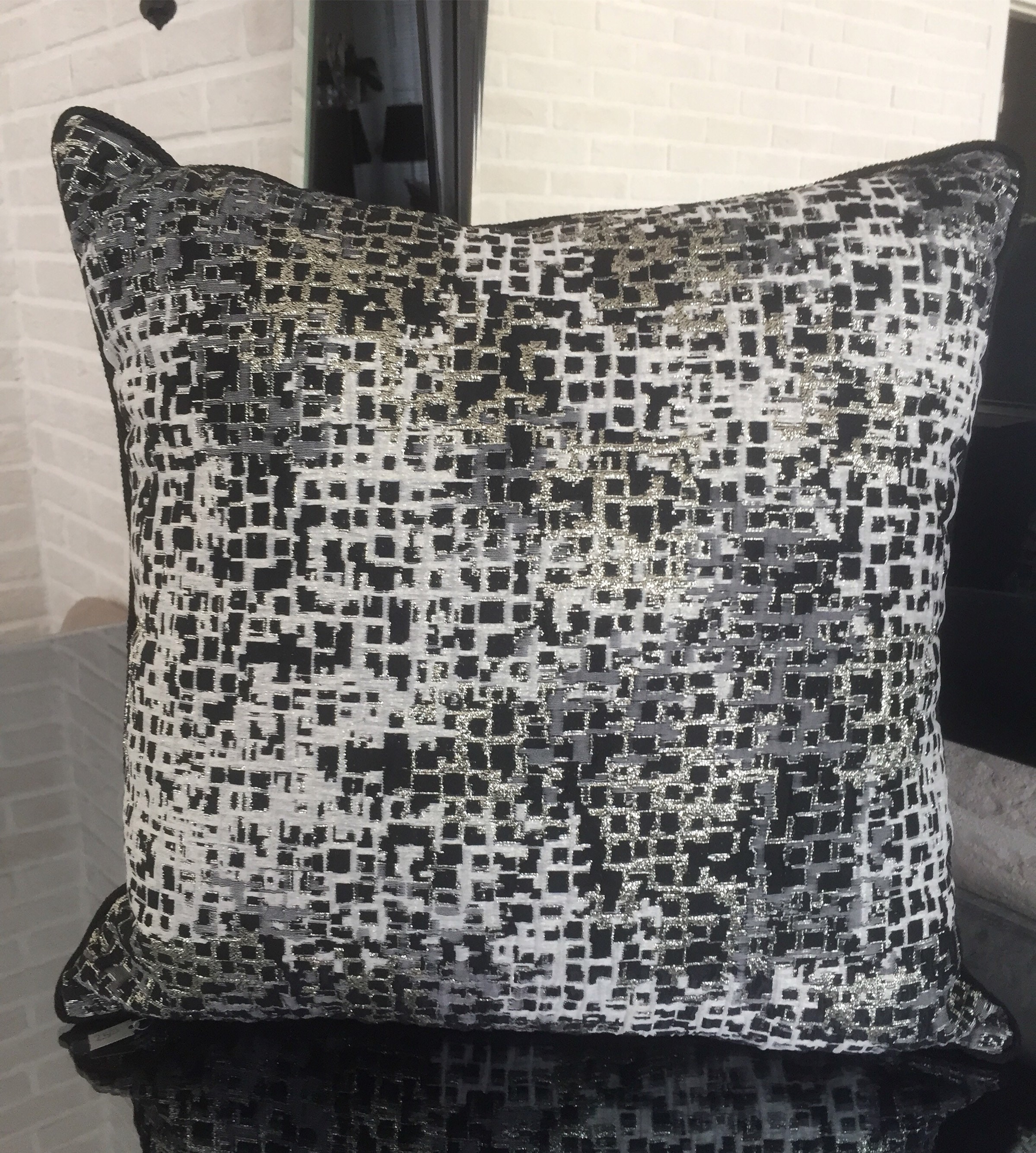 Black and gray bright patterned pillow cover Etsy