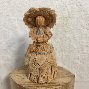 Vintage Country Wicker Doll