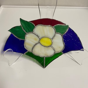 Vintage Floral Stained Glass Piece