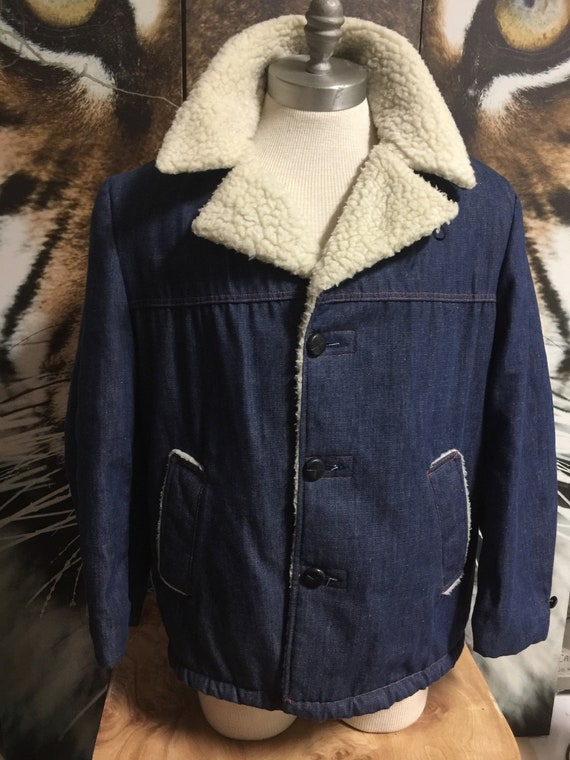 Men's Vintage 60s Faux Shearling Denim Jacket