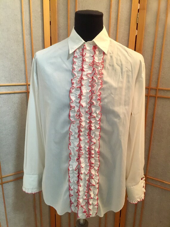 Men's 60s Vintage Ruffled Formal Shirt