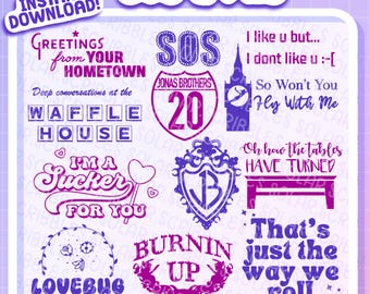 Jonas Brothers SVG PNG Bündel | Fan Art Cut Dateien für Cricut & Silhouette | Texte, Zitate, Album-inspirierte Designs