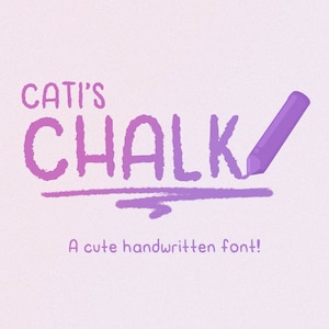 CATI&#39;S CHALK | Cute Handwritten Font for Digital Planning and Note-taking | Cricut Font, Fun Font, Quirky Font, Procreate Fonts