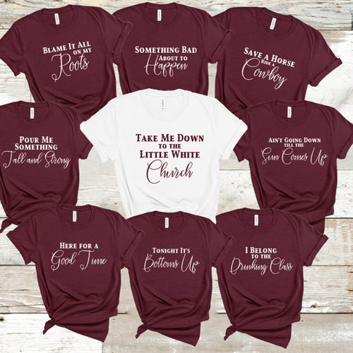 Country Music Themed Bridal Party Bachelorette Party Tees Etsy Country Music Themed Bridal Party Bachelorette Party Tees Etsy