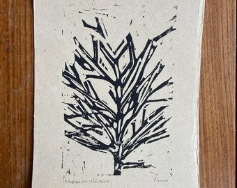 Impresión de algas acanaladas sobre papel de algas