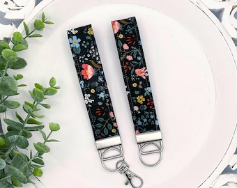 Rifle Paper Co Floral Fabric Keychain Wristlet, Key Fob