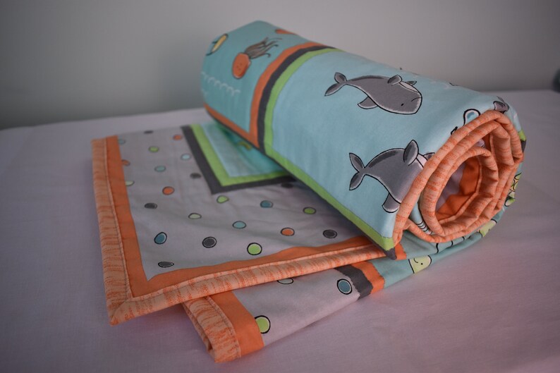 Handmade Baby Quilt and Travel Blanket ready to ship!
