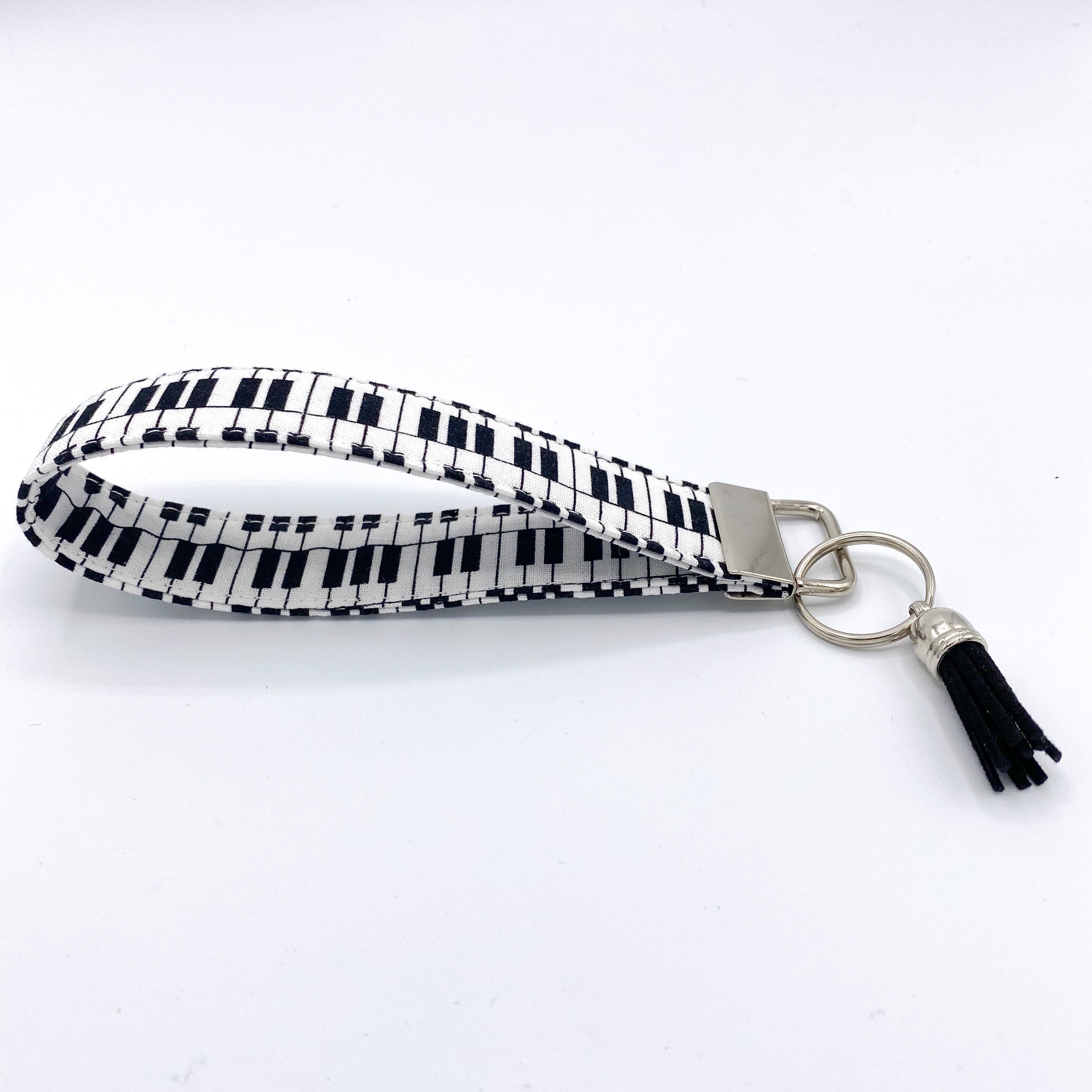 Black and White Wristlet Keychain Keychain Wristlet Wrist Etsy