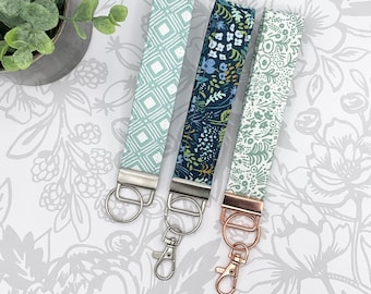 Floral Fabric Keychain Wristlet, Rifle Paper Co. Lanyard