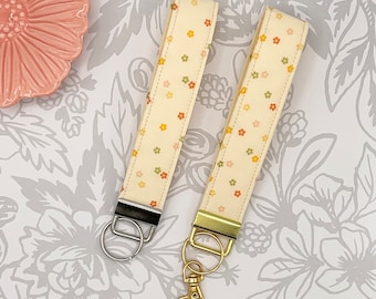 Floral Keychain Wristlet | Boho Fabric Wrist Lanyard