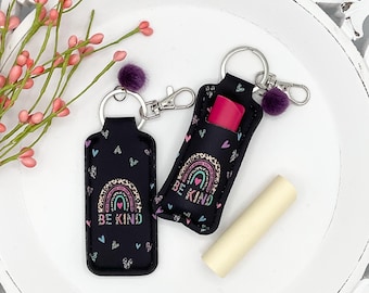 Boho Lip Balm Holder Keychain, Positive Vibes Accessory