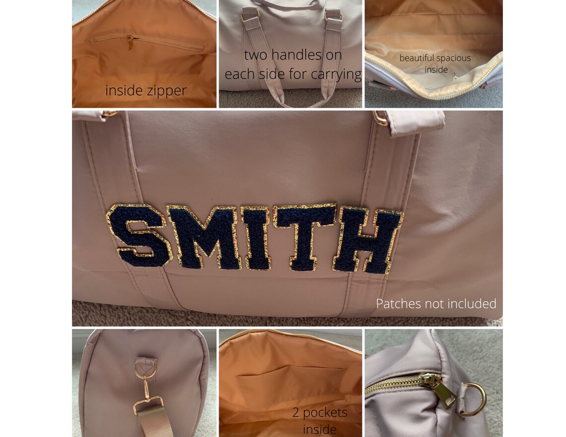 Nylon Duffle Bag Varsity Letter Patch Personalized Gift Etsy