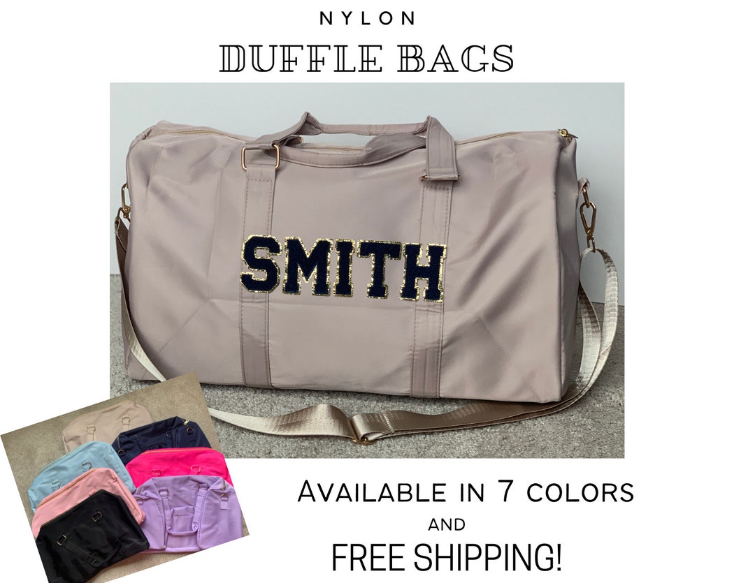 Nylon Duffle Bag Varsity Letter Patch Personalized Gift Etsy