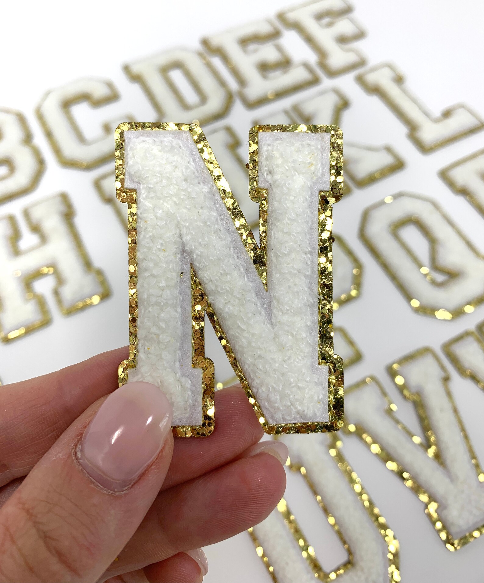 Chenille iron on and stick on letter patch A through Z 5 Etsy