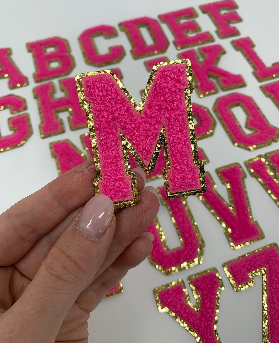 Chenille iron on and stick on letter patch A through Z 5 Etsy