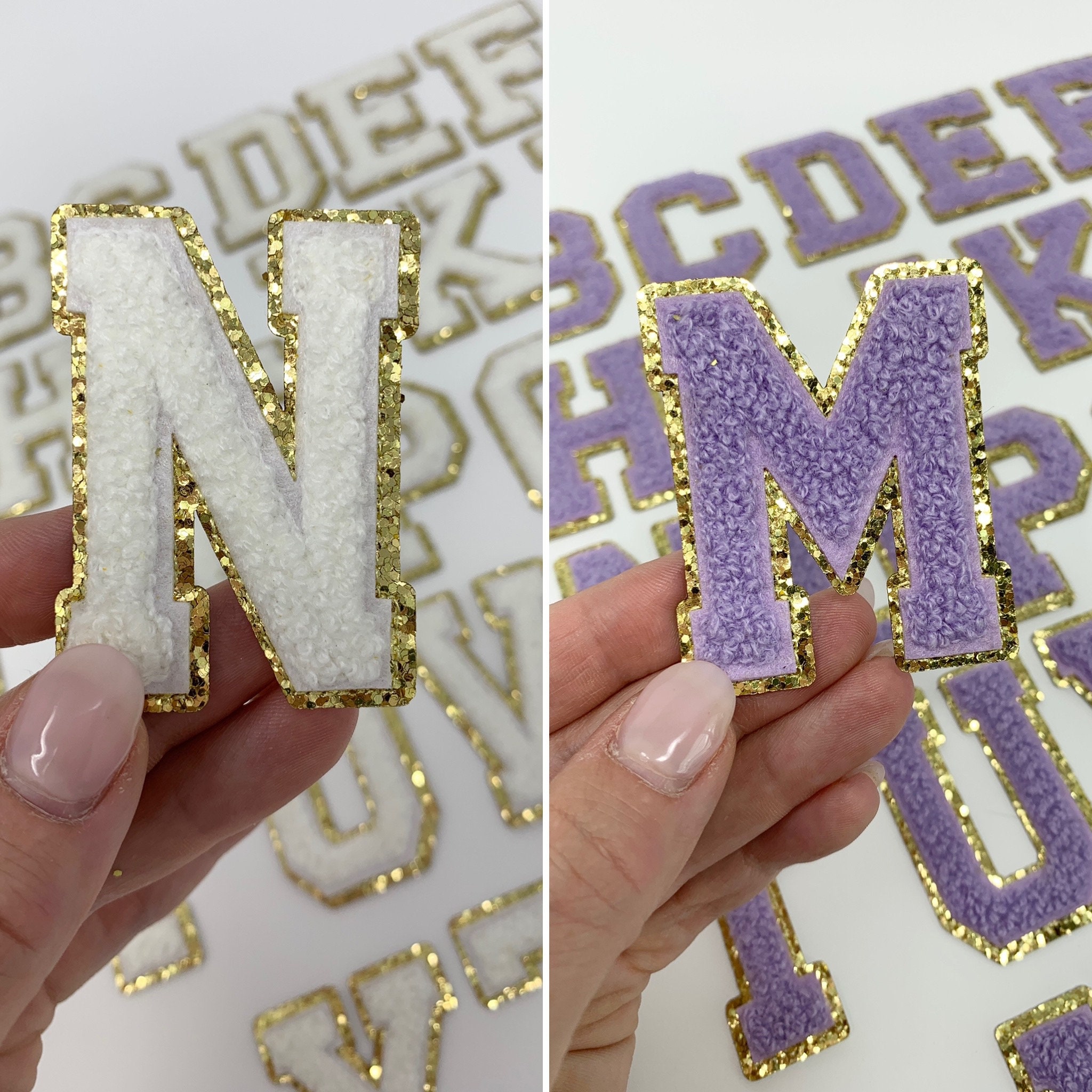 Chenille iron on and stick on letter patch A through Z 6 Etsy