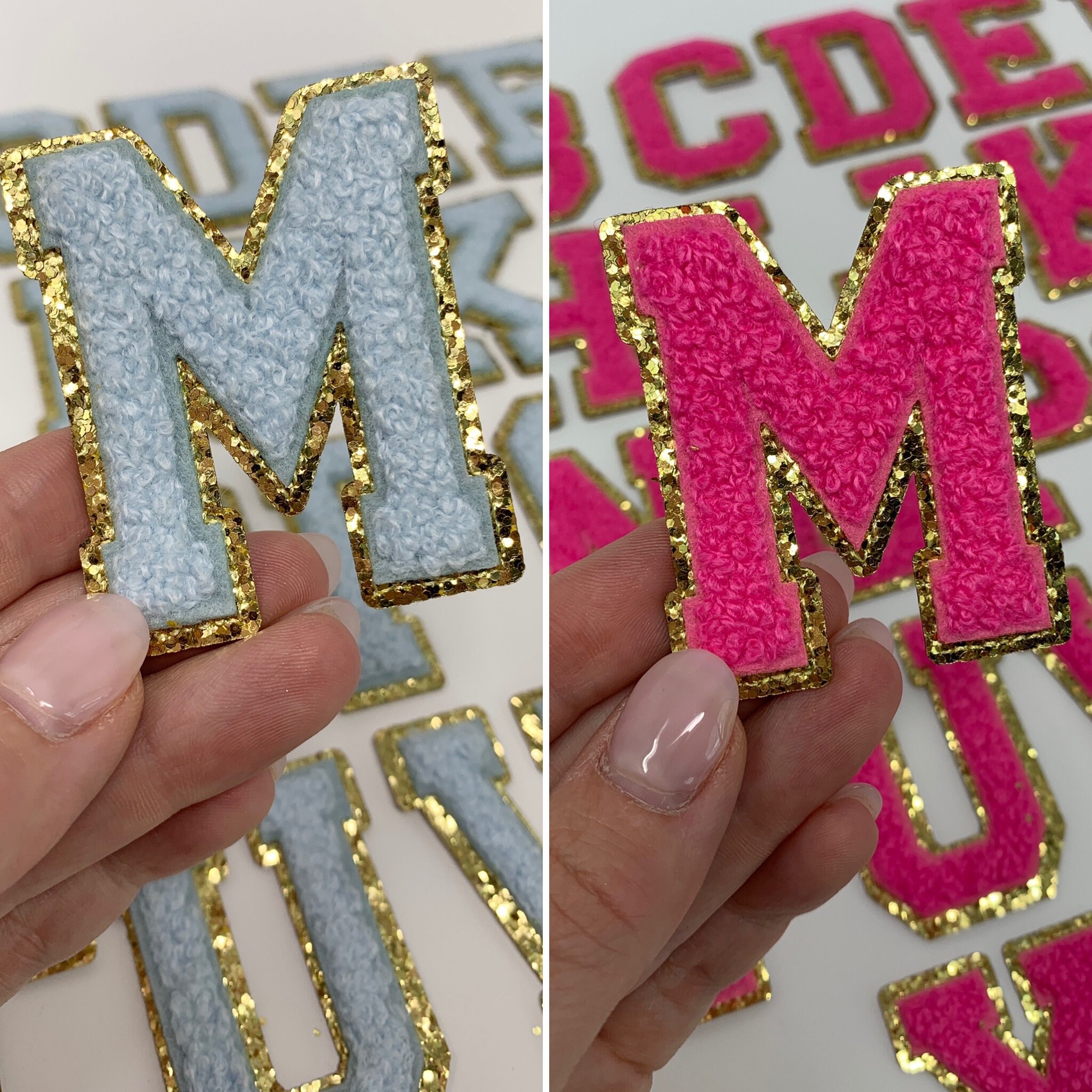 Chenille iron on and stick on letter patch A through Z 6 Etsy