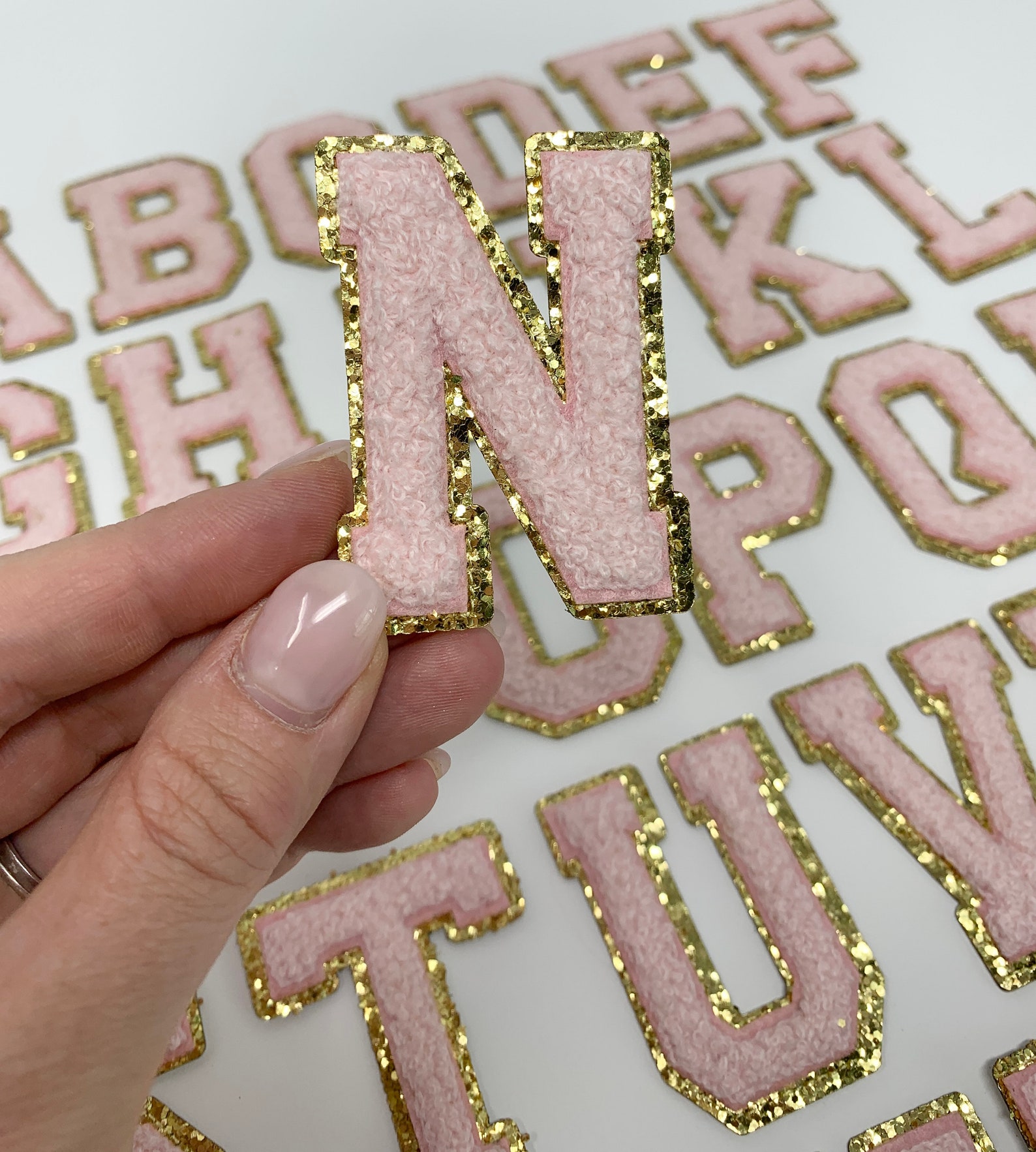 Chenille iron on and stick on letter patch A through Z 5 Etsy