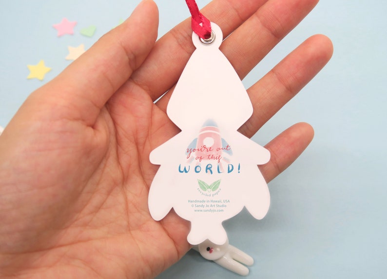 teachers birthday giveaway Ornament personalized gift eco-friendly cute tags Brag Tag for students Rocket Boys Gift Tag Set Bookmark