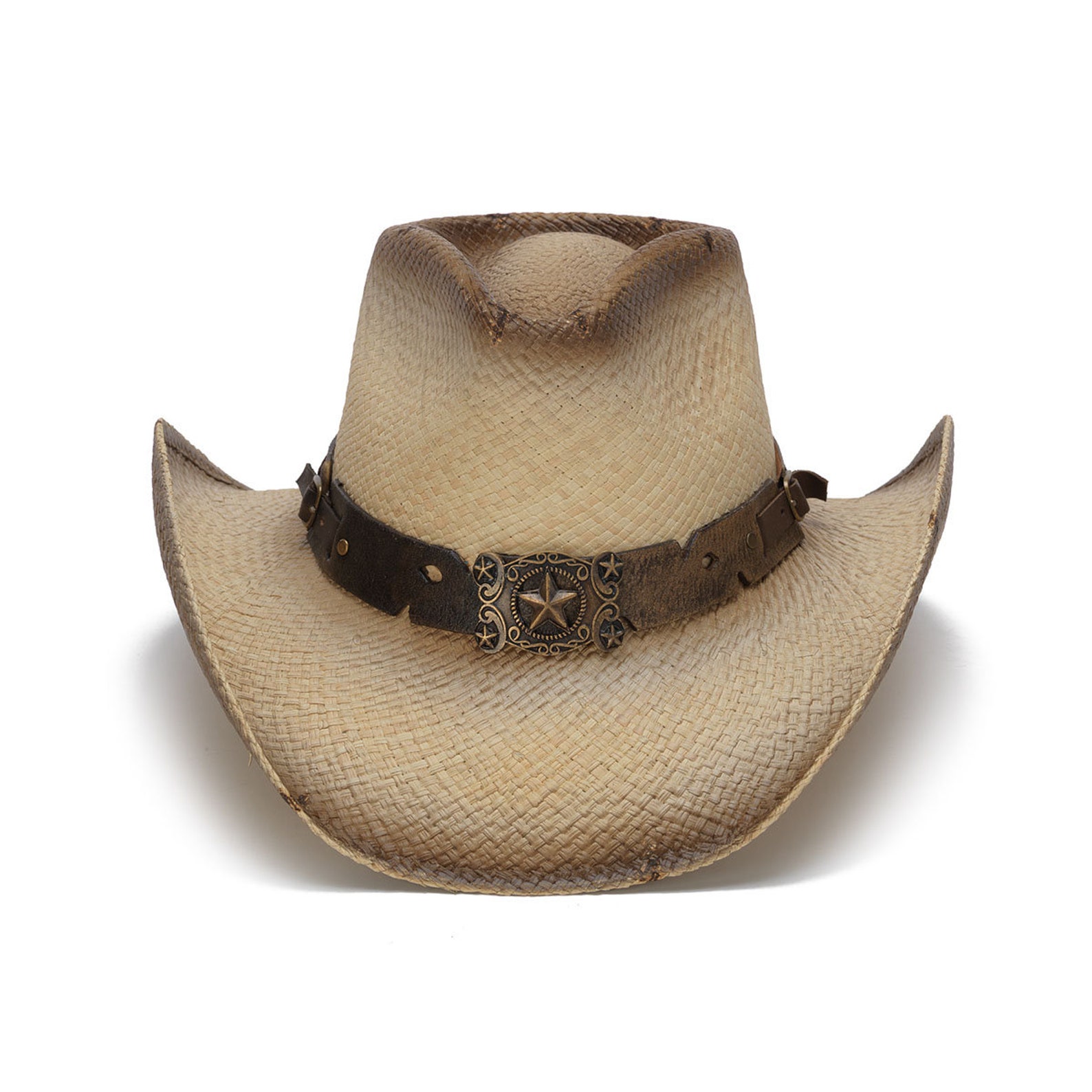 Stampede Hats Genuine Panama Straw Western Hat with Lone Star Etsy