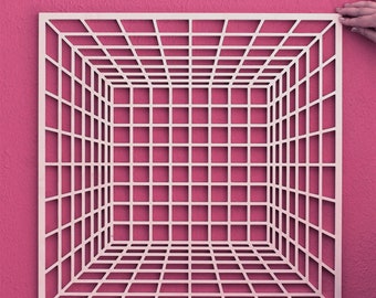 3D picture wooden picture squares optical illusion home decor wall decor decoration