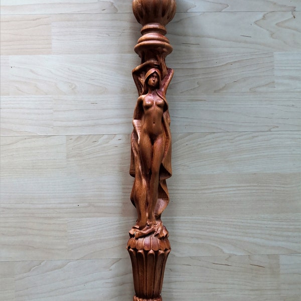 Baluster aus Holz Tischbeine Kapitel Kerzenhalter Blumenhalter "Zwei Frauen"