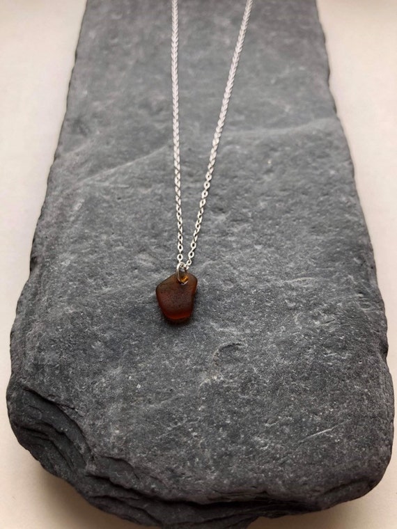 Cornish seaglass with a sterling silver charm necklace