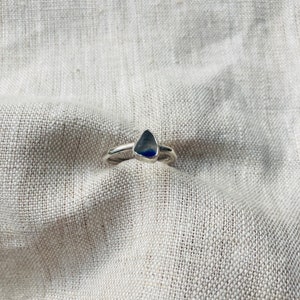 Multi sea glass ring, blue sea glass ring, rare sea glass ring