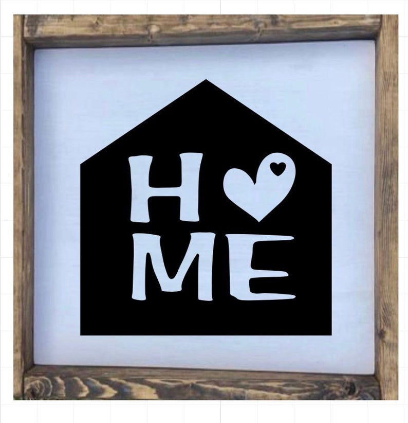 Home Sign Farmhouse Sign Home Is Where The Heart Is Sign Etsy