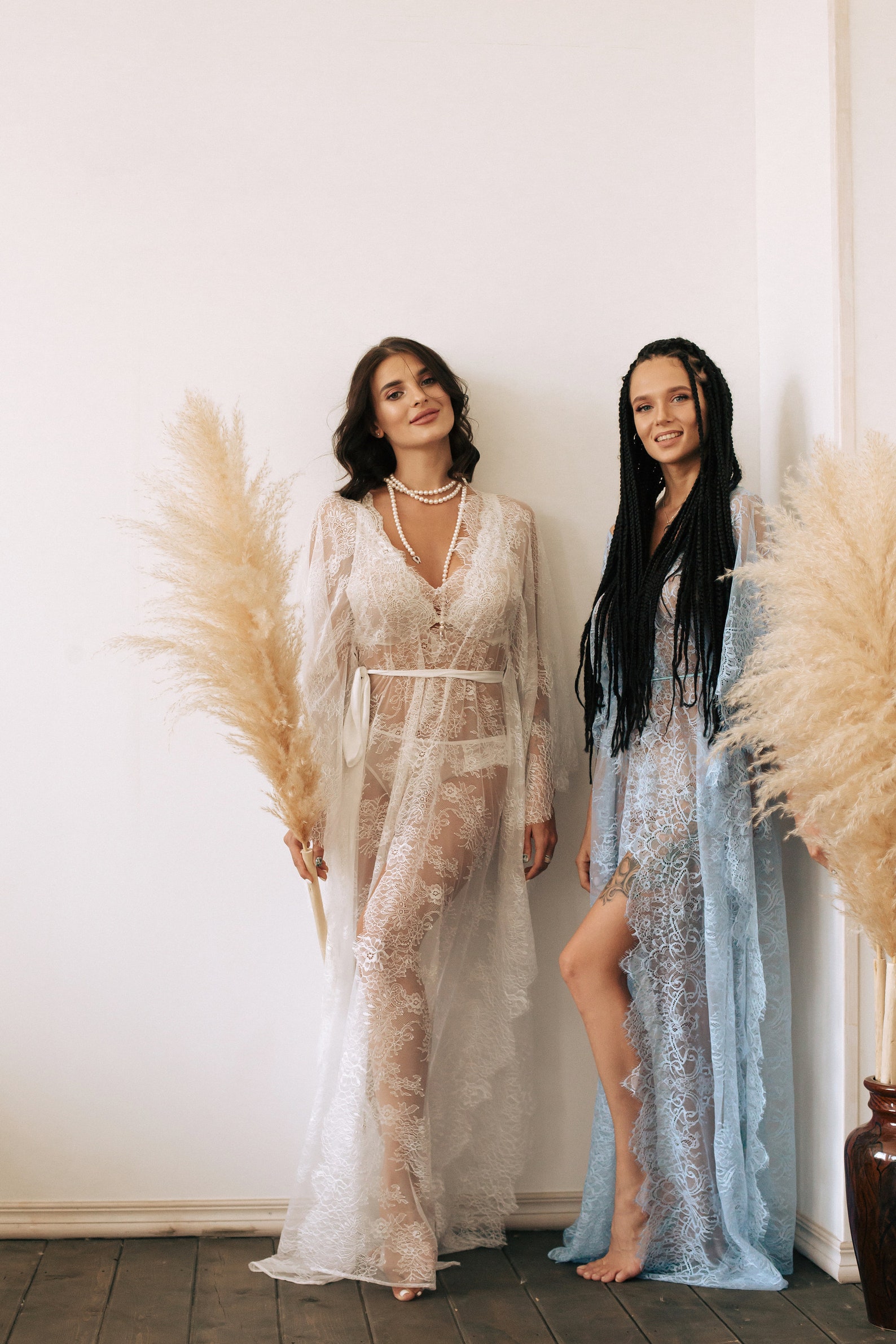 Blue Lace Boudoir Robe / Long Beach Simple Dress / Long Bridal Etsy