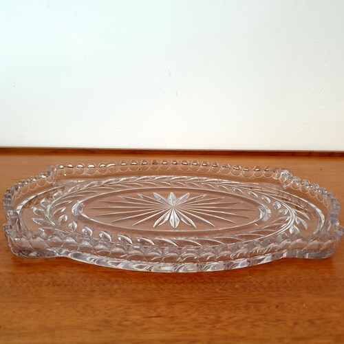 Vintage Dressing Table Tray Clear Cut Glass Dressing Table Etsy