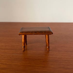 Dolls House Furniture Stool Table Wooden Rectangular Miniature Collectable