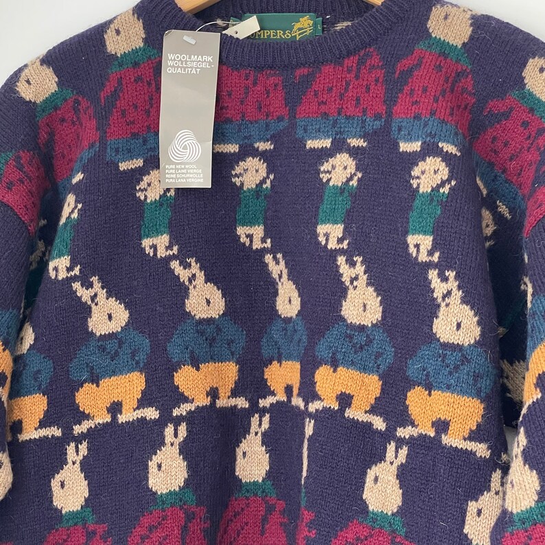 Vintage 'jumpers' Peter Rabbit Navy Blue Intarsia - Etsy