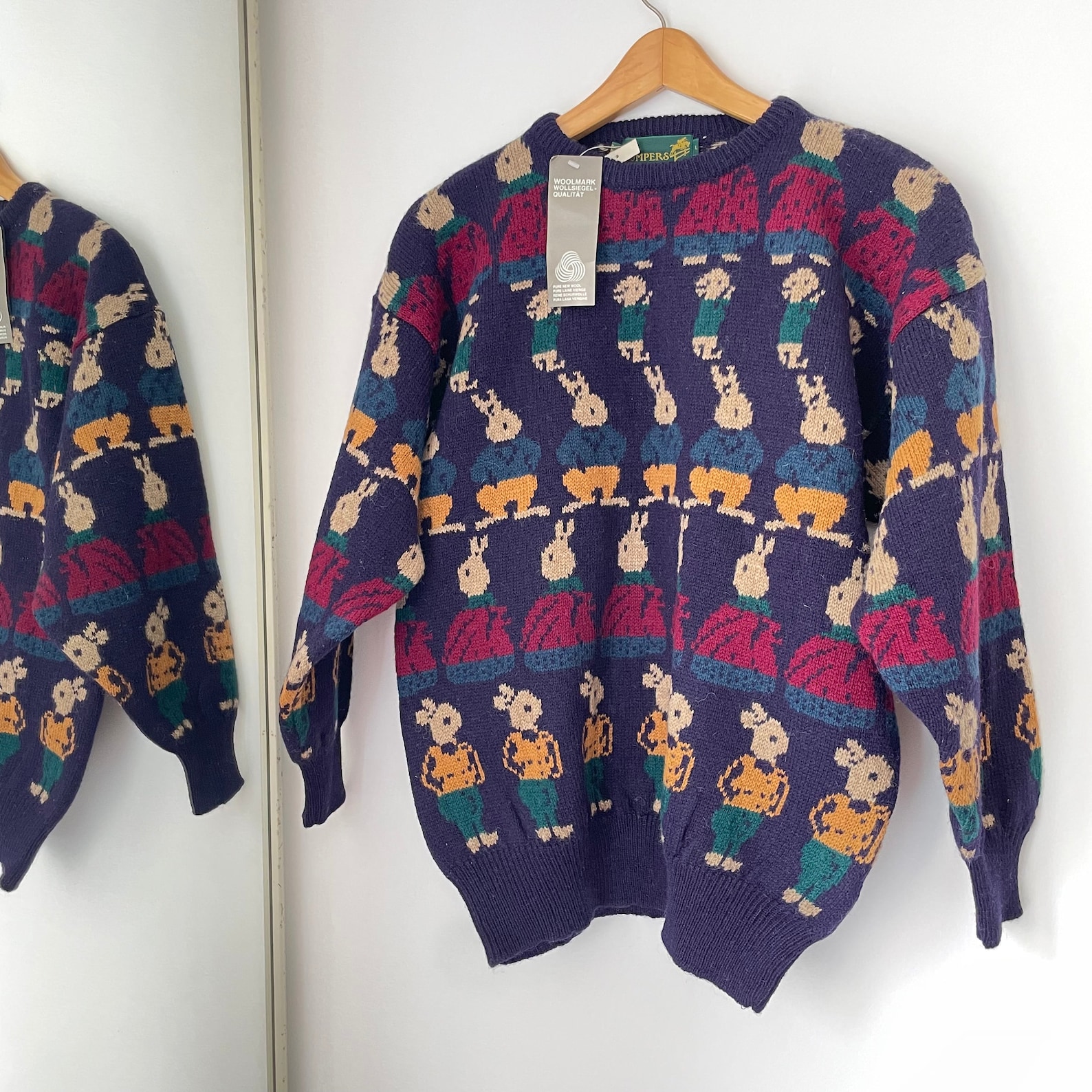 Vintage 'jumpers' Peter Rabbit Navy Blue Intarsia Knitted Jumper - Etsy