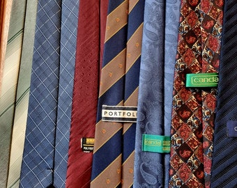 Job Lot Vintage Men's Ties. 13 Pieces. Patterned
