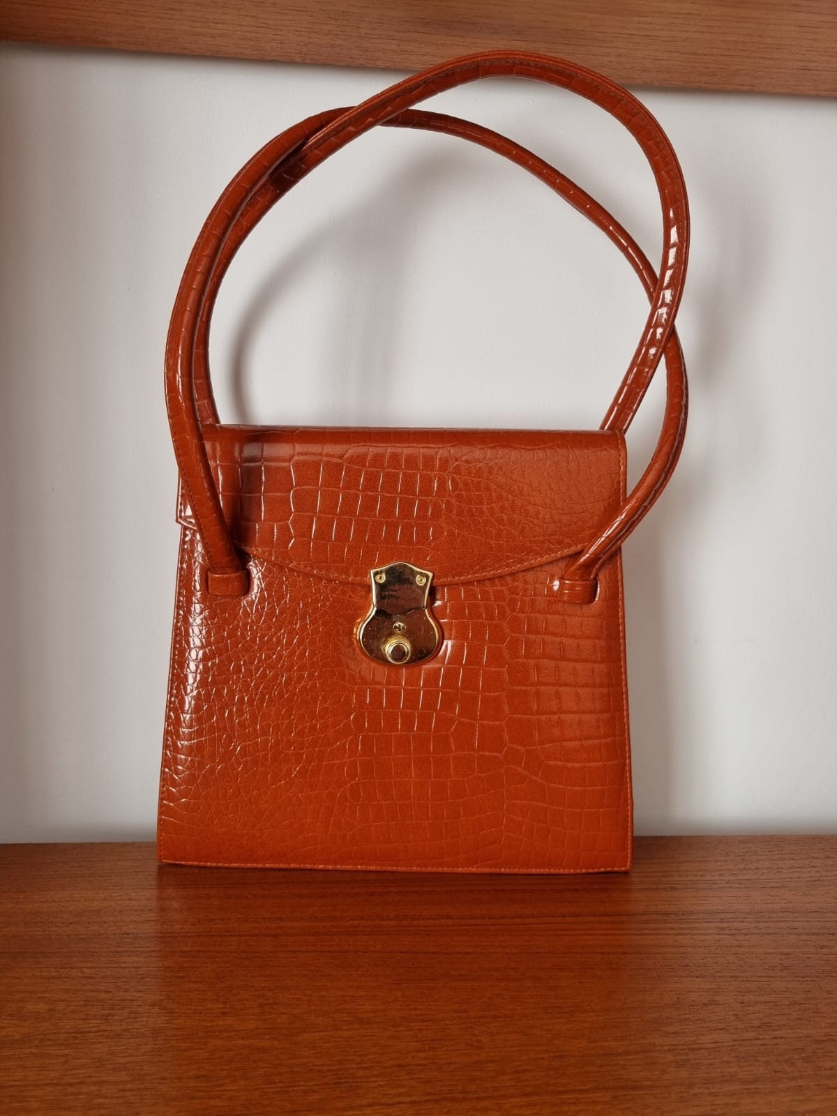 Oxblood RED CROCODILE Belly Skin KELLY Bag SATCHEL Bag - HERMES Style -  Vintage Skins