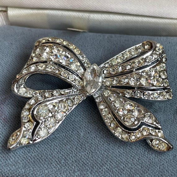 Elegant Silver Bow Brooch with Multicolor Gems Rhinestone Bow Pin In Fashion Pins & Brooches for sale - eBay main image 3
